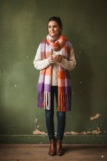 Sjaal Color Block - Paars/Oranje